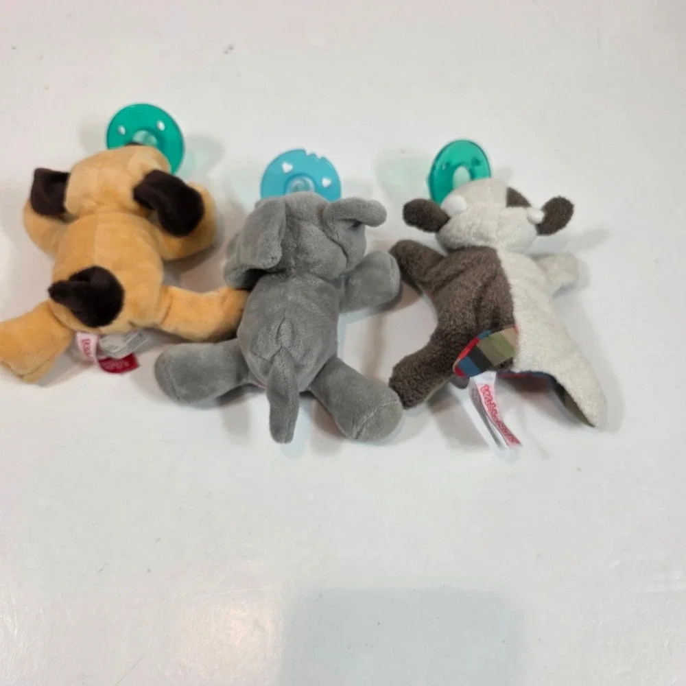 Wubbanub Pacifier Plush Lot dog Elephant
